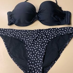 Black and polka dot bikini